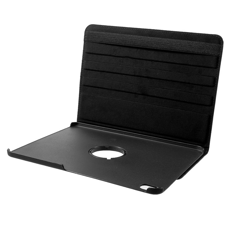 Cubierta De Cuero De Grano De Lichí Con Soporte Giratorio De 360 grados Para Ipad Pro De 11 Pulgadas (2018) - Negro-6
