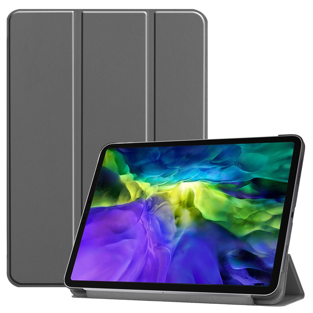 PU Leather Cover for iPad Pro 11-inch (2022)/(2021)/(2020)/(2018) Tri-fold Stand Smart Case - Grey