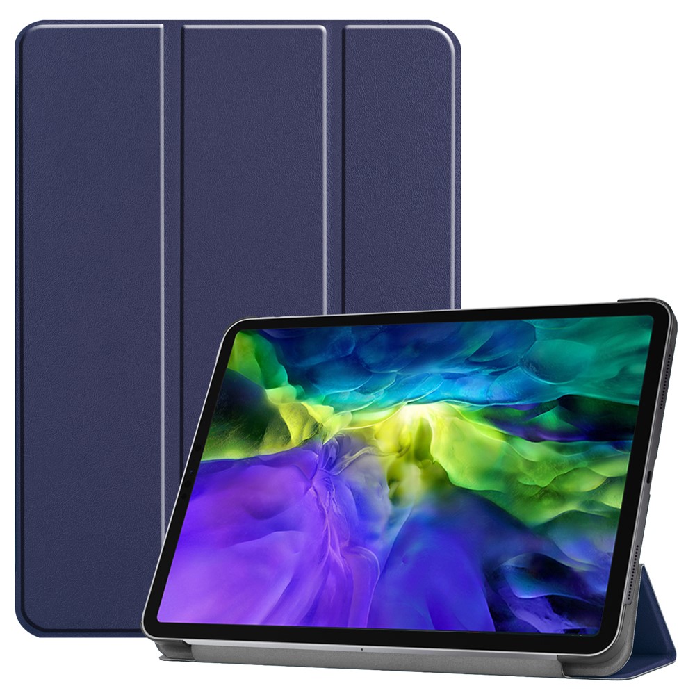 PU Leather Cover for iPad Pro 11-inch (2022)/(2021)/(2020)/(2018) Tri-fold Stand Smart Case - Dark Blue