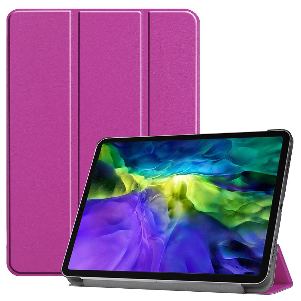 PU Leather Cover for iPad Pro 11-inch (2022)/(2021)/(2020)/(2018) Tri-fold Stand Smart Case - Purple