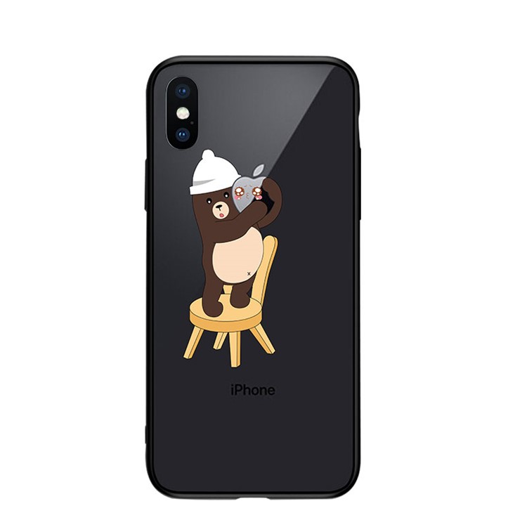 

NXE Счастливая Серия ТПУ Шаблон Печатной Формы Гибридная Крышка Для Iphone XS 5,8 Дюйма - Медведь, iPhone Xs