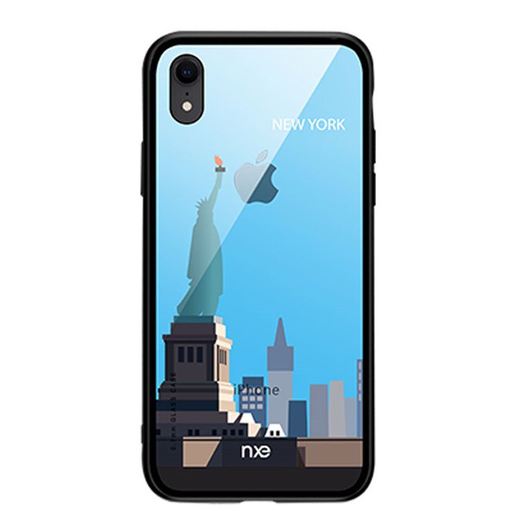 

NXE-образная Печать Закаленное Стекло Назад + Bayer TPU Гибридная Оболочка Для Iphone XR 6.1 Inch - Нью-Йорк, iPhone XR