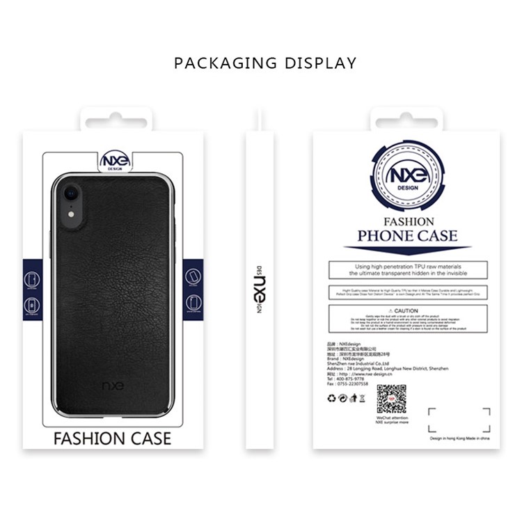Coque Arrière PC En Cuir Véritable Texturé NXE Pour Iphone XR 6.1 Pouces - Noir-5