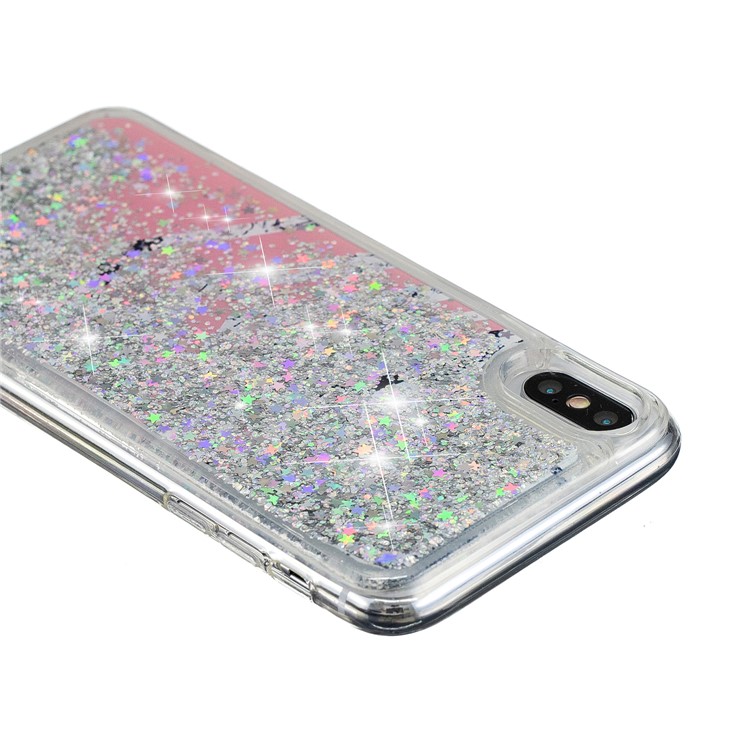Líquido Glitter Pó Quicksand Dentro Padrão De Impressão À Prova De Choque TPU Voltar Shell Para Iphone XS Max 6.5 Polegada - Pttern De Mármore-7