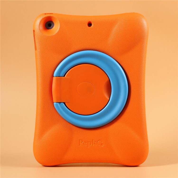 Pepkoo cool eva ударопрочный корпус с 360-градусным поворотным подставкой для ipad 9,7 дюйма (2018) / (2017) - оранжевый / синий