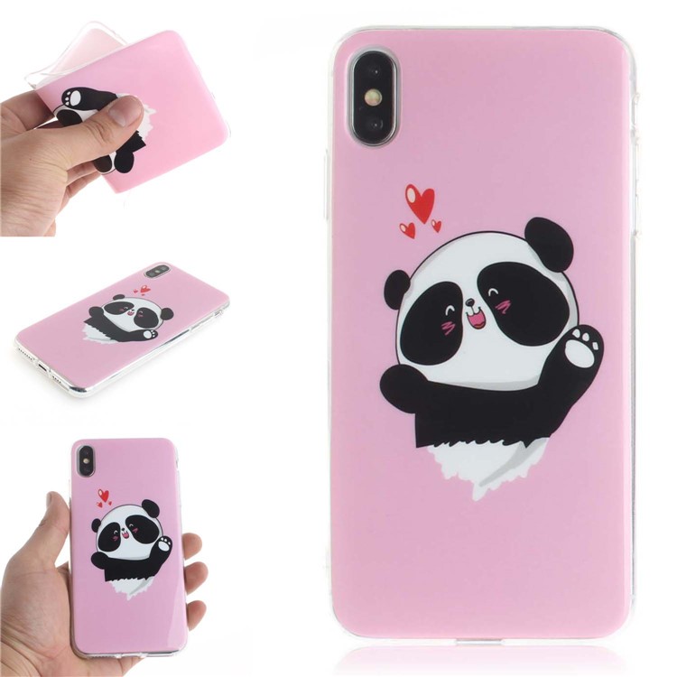 

Pattern Printing IMD TPU Cell Phone Cover for iPhone XS Max 6.5 inch - Cute Panda, iPhone XS Max