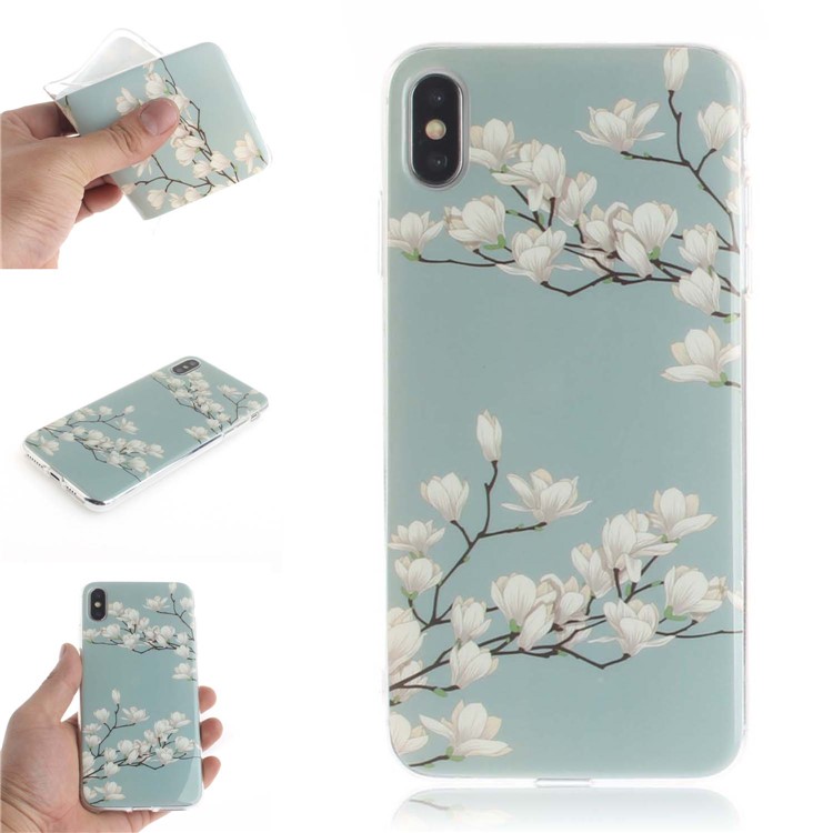 

Pattern Printing IMD TPU Back Cover for iPhone XS Max 6.5 inch - Pretty Flowers, iPhone XS Max