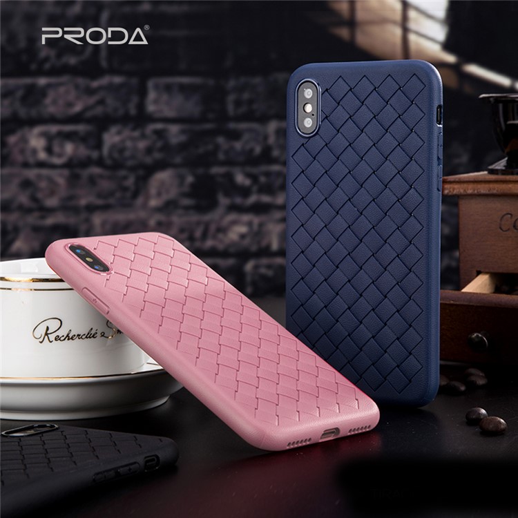 PRODA Tiragor Series Woven Texture Heat Dissipation TPU Case for iPhone XS / X - Black-3