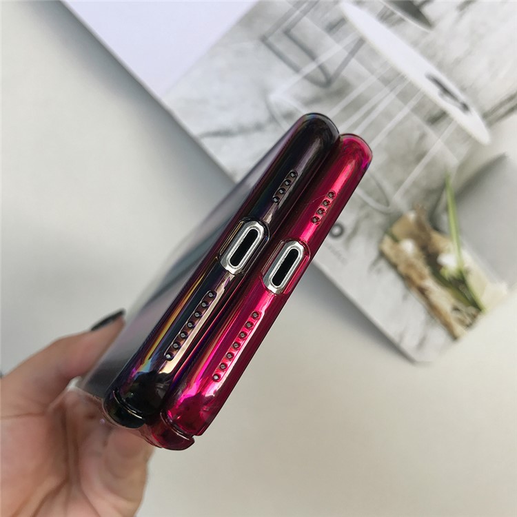 Laser Wave Pattern Gradient Color PC Hard Case for iPhone XS Max 6.5 inch - Pink-4