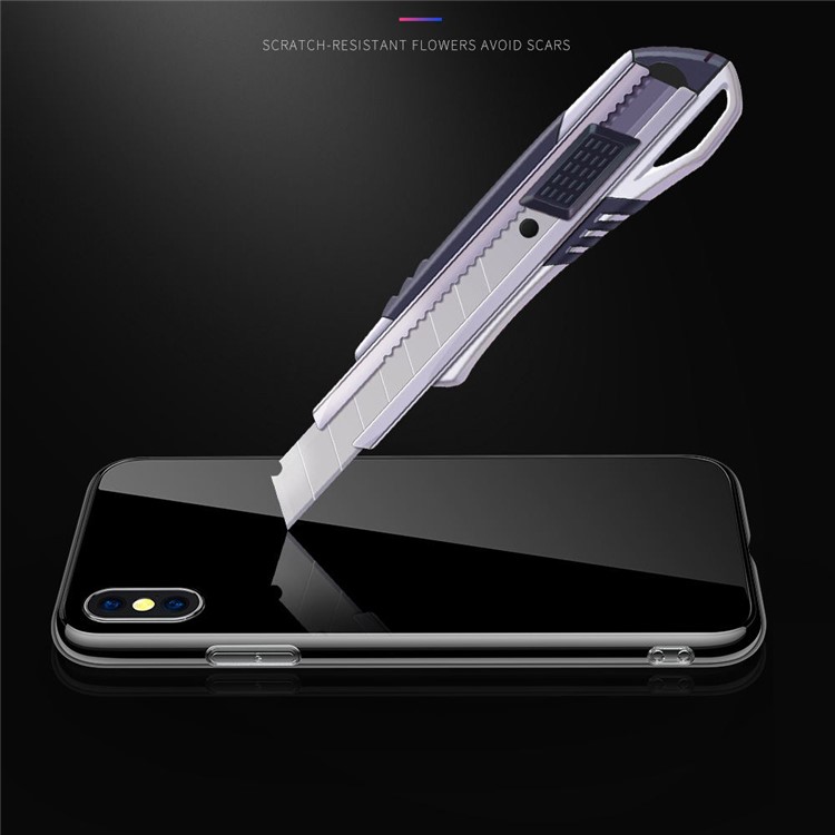 JOYROOM Transparent Clear Glass + TPU Hybrid Phone Case for iPhone X 5.8 inch-5