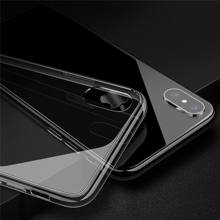 JOYROOM Transparent Clear Glass + TPU Hybrid Phone Case for iPhone X 5.8 inch-6