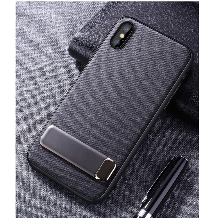 JOYROOM TPU + Textile Mobile Phone Case with Kickstand for iPhone XS Max 6.5 inch - Black-2