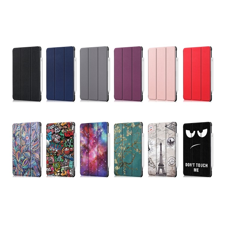 Estuche Elegante De Cuero Con Soporte De Tres Pliegues Para Ipad Pro De 11 Pulgadas (2018) Compatible Con Lápiz Inalámbrico De Carga Inalámbrica - Almendro En Flor-10