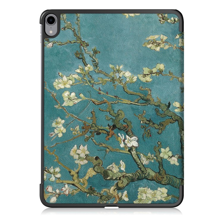 Estuche Elegante De Cuero Con Soporte De Tres Pliegues Para Ipad Pro De 11 Pulgadas (2018) Compatible Con Lápiz Inalámbrico De Carga Inalámbrica - Almendro En Flor-3
