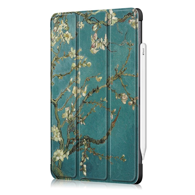 Estuche Elegante De Cuero Con Soporte De Tres Pliegues Para Ipad Pro De 11 Pulgadas (2018) Compatible Con Lápiz Inalámbrico De Carga Inalámbrica - Almendro En Flor-4