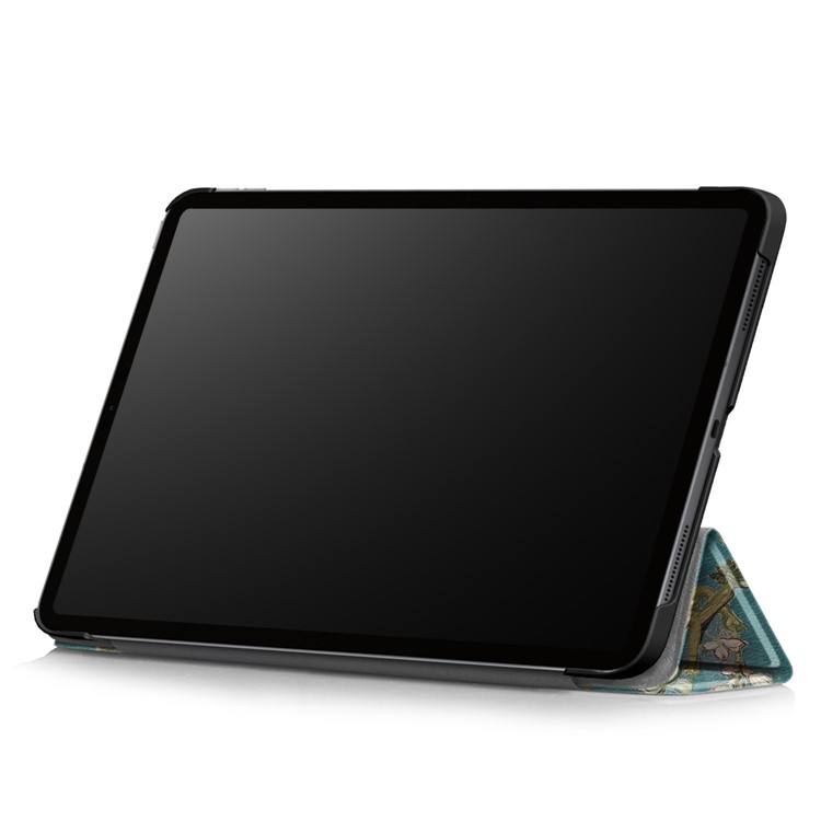 Estuche Elegante De Cuero Con Soporte De Tres Pliegues Para Ipad Pro De 11 Pulgadas (2018) Compatible Con Lápiz Inalámbrico De Carga Inalámbrica - Almendro En Flor-6