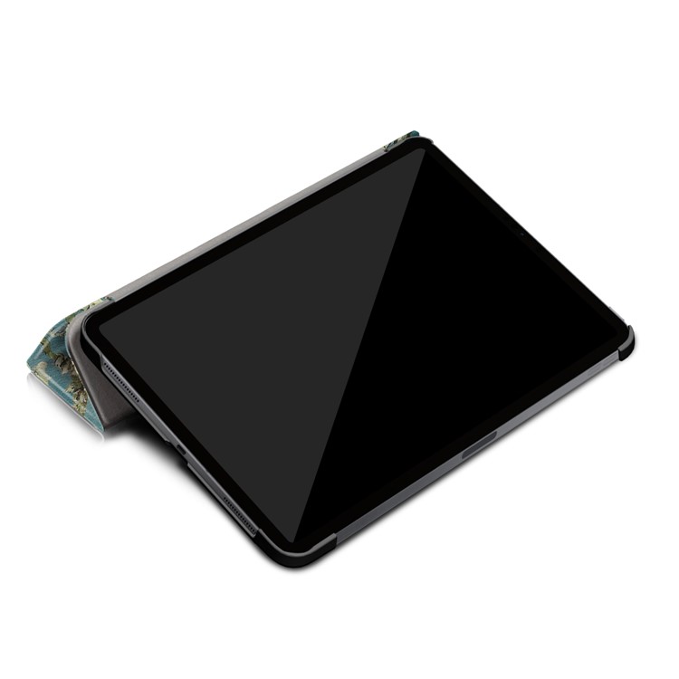 Estuche Elegante De Cuero Con Soporte De Tres Pliegues Para Ipad Pro De 11 Pulgadas (2018) Compatible Con Lápiz Inalámbrico De Carga Inalámbrica - Almendro En Flor-8