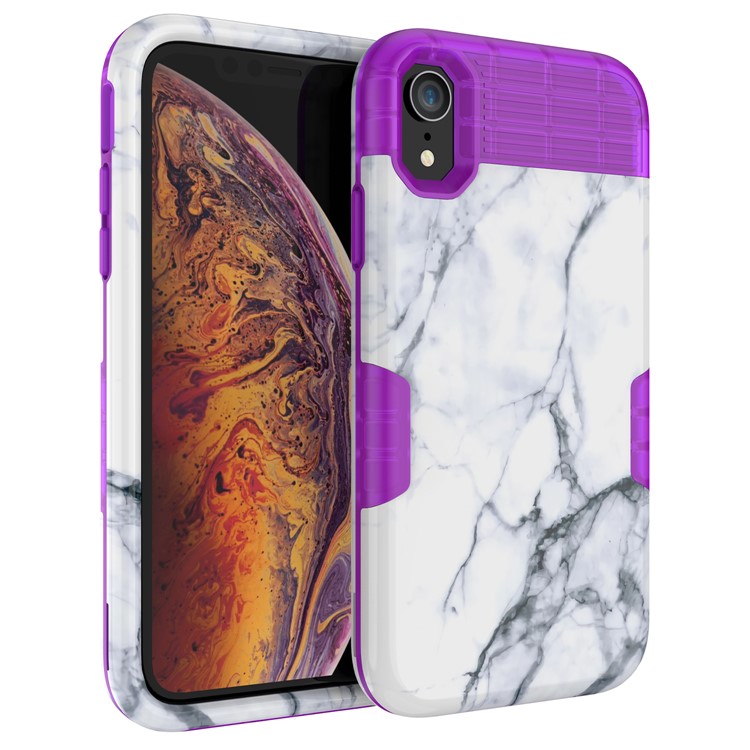 Для iphone xr 6,1-дюймовый белый мраморный рисунок 3-х