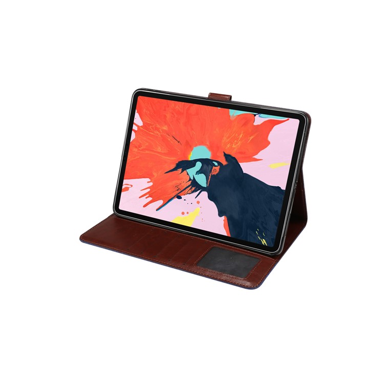 Pano De Calça Jeans PU Couro Inteligente Tablet Capa Com Carteira Suporte Para Ipad Pro 11 Polegadas (2018) - Bebê Azul-5