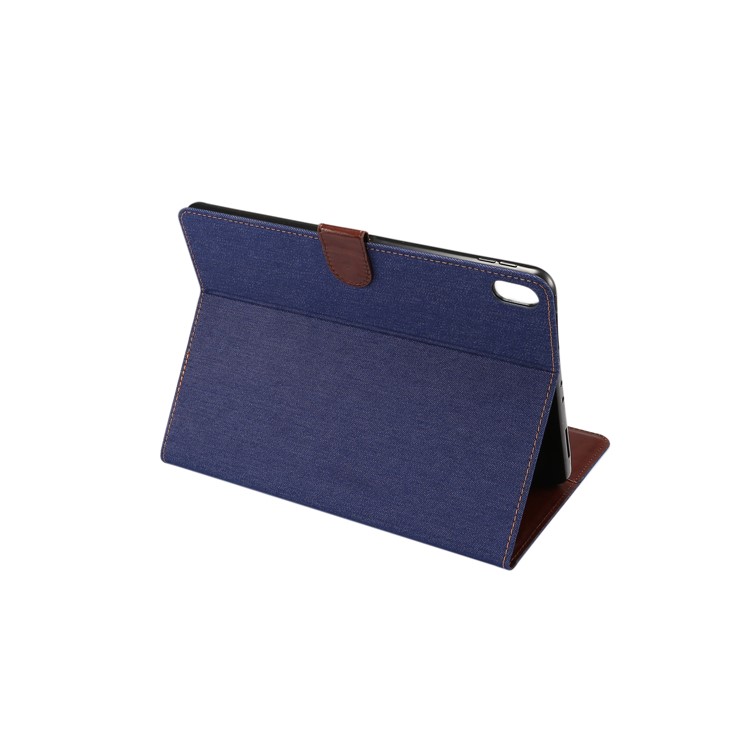 Pano De Calça Jeans PU Couro Inteligente Shell Tablet Com Vários Slots De Cartão Para Ipad Pro 11 Polegadas (2018) - Azul Escuro-4