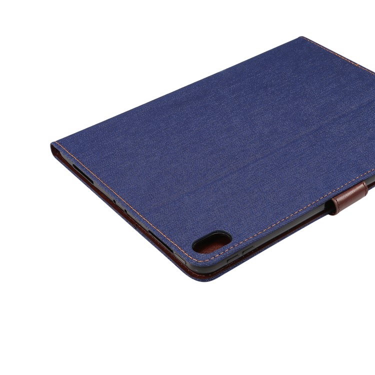 Pano De Calça Jeans PU Couro Inteligente Shell Tablet Com Vários Slots De Cartão Para Ipad Pro 11 Polegadas (2018) - Azul Escuro-6