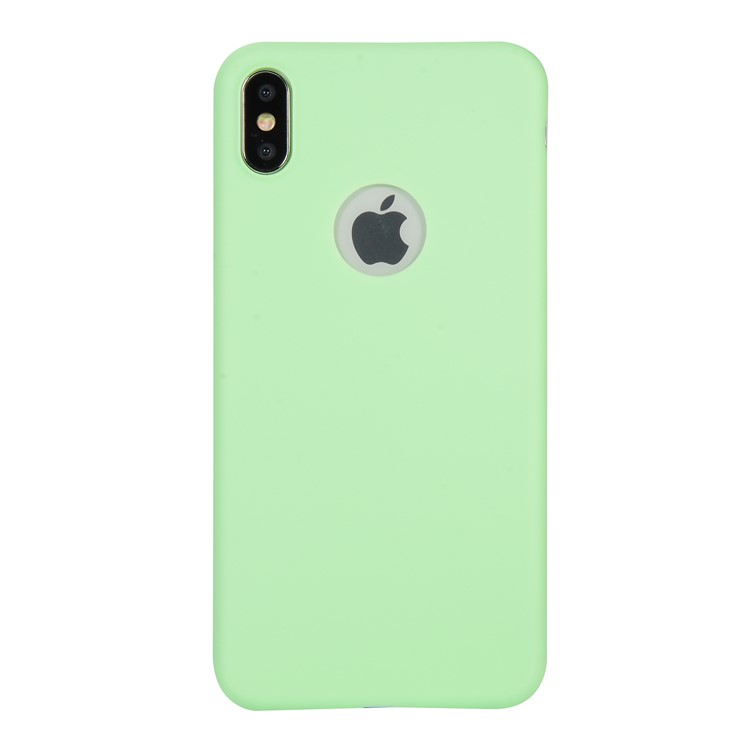 

Solid Color Candy TPU Cover Shell with Apple Logo Cutout for iPhone X - Green, iPhone X