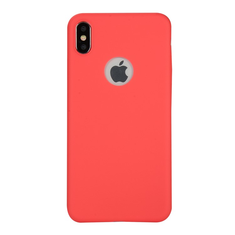 

Сплошной Цвет Конфеты Корпус Оболочки TPU С Вырезом Логотипа Apple Для Iphone XS 5,8 Дюйма - Красный, iPhone XS 5.8 inch