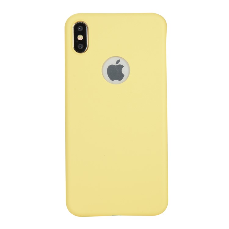 

Solid Color Candy TPU Case Shell with Apple Logo Cutout for iPhone XS 5.8 inch - Yellow, iPhone XS 5.8 inch