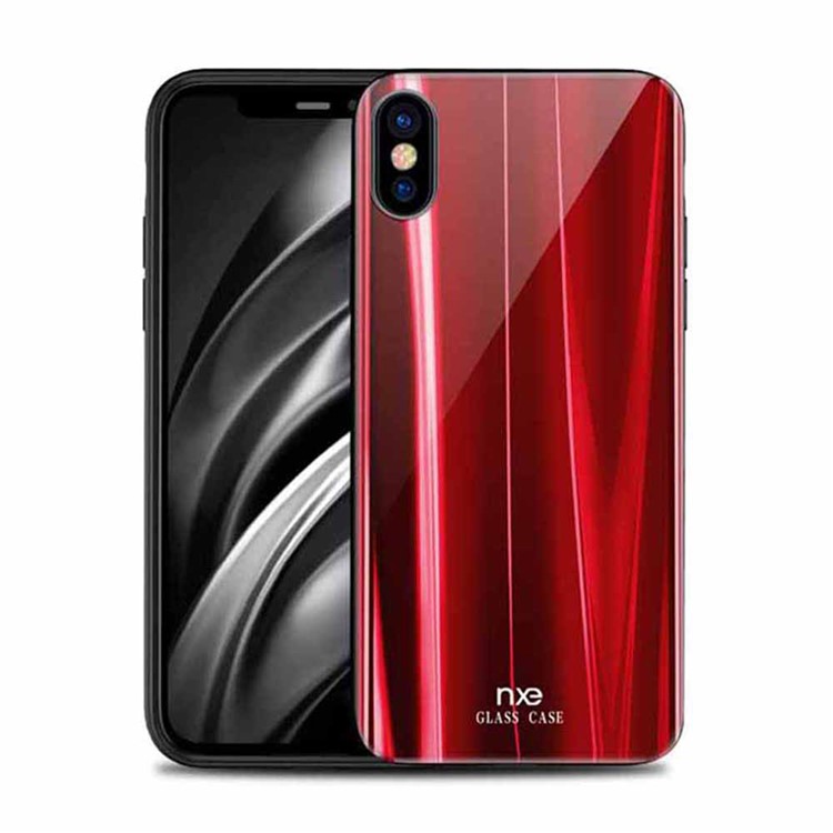 

Стеклянная Задняя Часть NXE + Мягкий Корпус Корпуса TPU Для Iphone XS 5,8 Дюйма - Красный, iPhone XS 5.8 inch