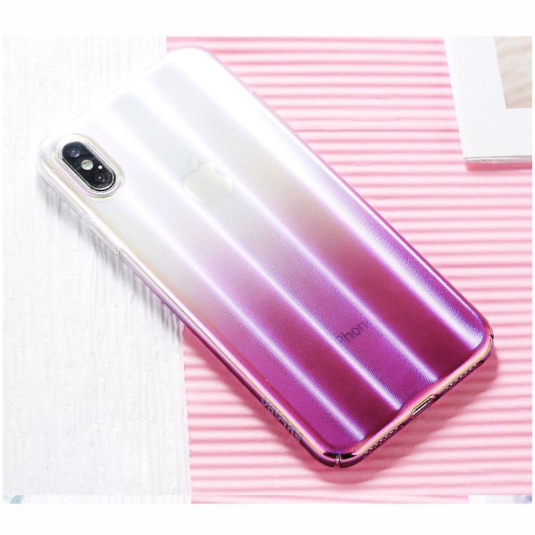 

Electroplating Gradual Color Corrugated Plastic Protective Casing for iPhone XS Max 6.5 inch - Rose, iPhone XS Max