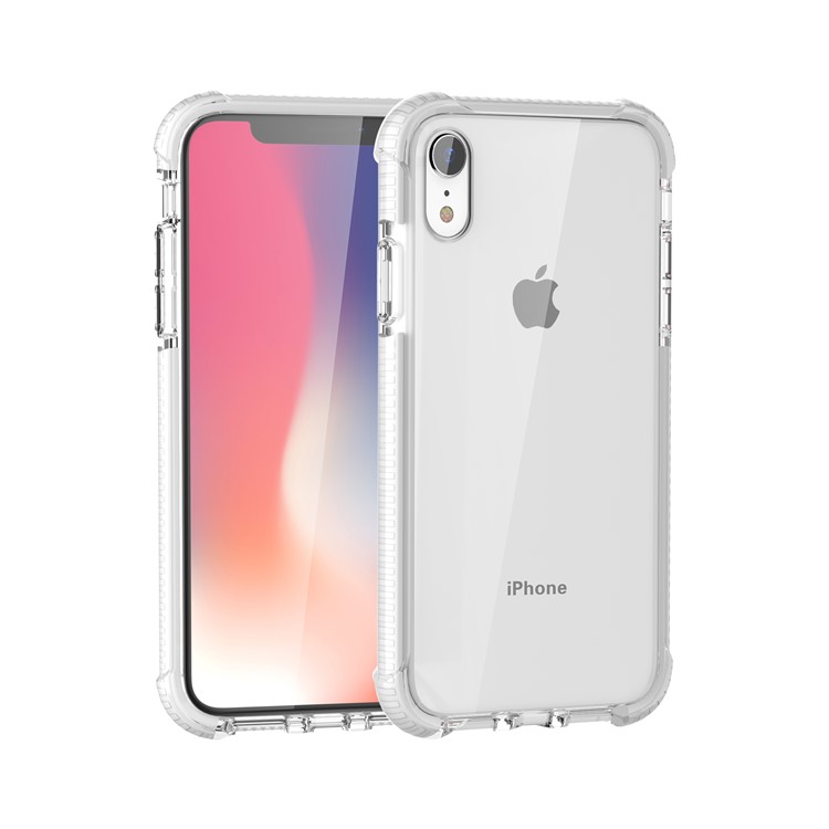 

Drop-resistant Clear Acrylic Hard Case for iPhone XR 6.1 inch [Four Corners Cushioning] - Silver / White, iPhone XR