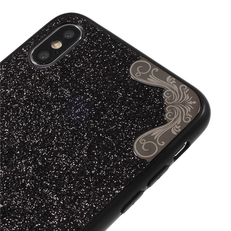 DLONS Lai Ya Series Glitter Powder PC + TPU Hybrid Case for iPhone XS Max 6.5 inch - Black-4