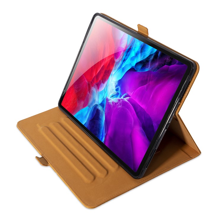 Flip Card Slots Stand Leather Tablet Casing for iPad Pro 12.9-inch (2018) - Brown-4