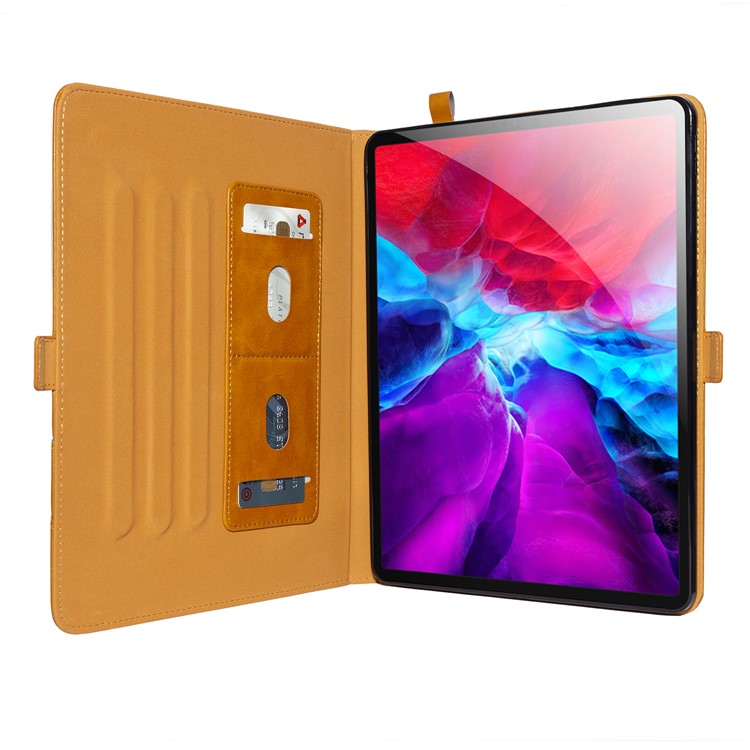Flip Card Slots Stand Leather Tablet Casing for iPad Pro 12.9-inch (2018) - Brown-5