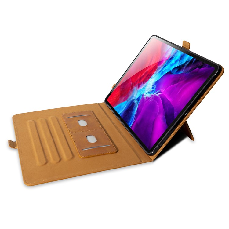 Flip Card Slots Stand Leather Tablet Casing for iPad Pro 12.9-inch (2018) - Brown-6
