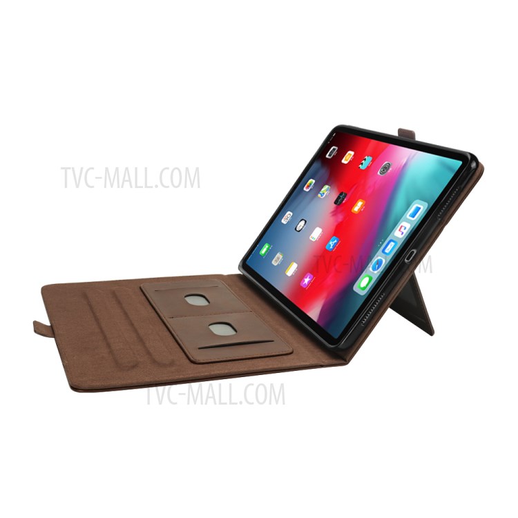 Multi-Slot Stand Leather Tablet Protective Shell for iPad Pro 11-inch (2018) - Coffee-10