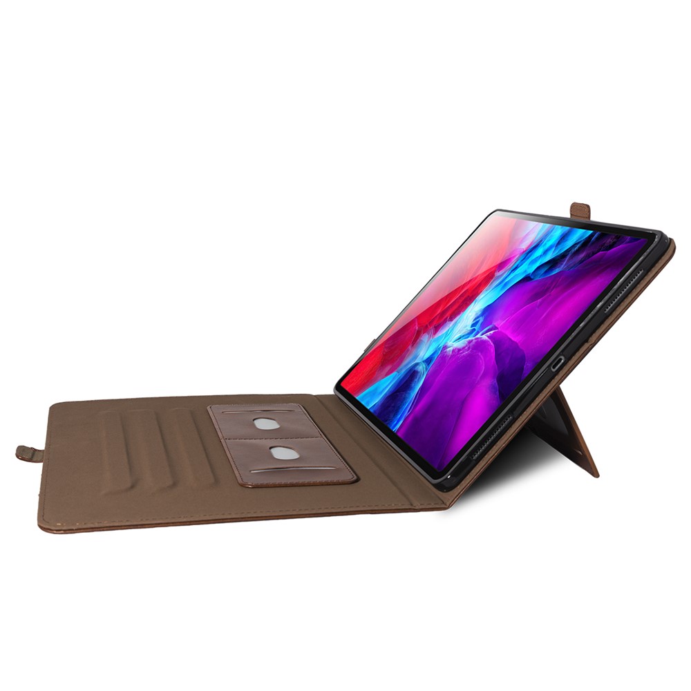 Multi-Slot Stand Leather Tablet Protective Shell for iPad Pro 11-inch (2018) - Coffee-6