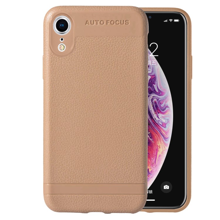 

Litchi Grain Soft TPU Protective Phone Shell for iPhone XR 6.1 inch - Khaki, iPhone XR 6.1 inch