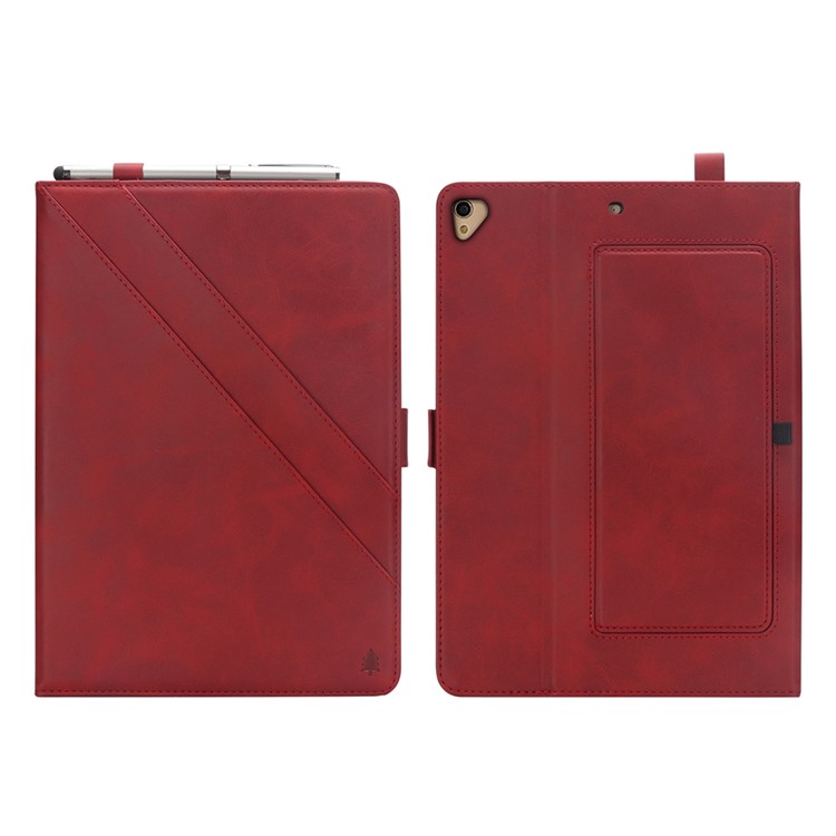 Flip Card Slots Stand Leather Tablet Case for iPad Pro 12.9-inch (2017) / Pro 12.9-inch (2015) - Red-10