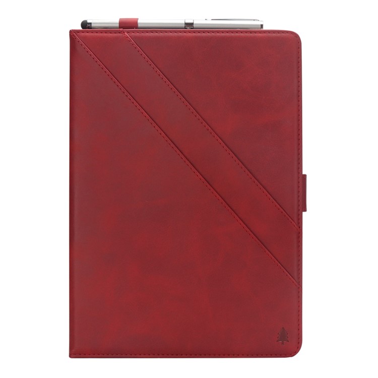 Flip Card Slots Stand Leather Tablet Case for iPad Pro 12.9-inch (2017) / Pro 12.9-inch (2015) - Red-2