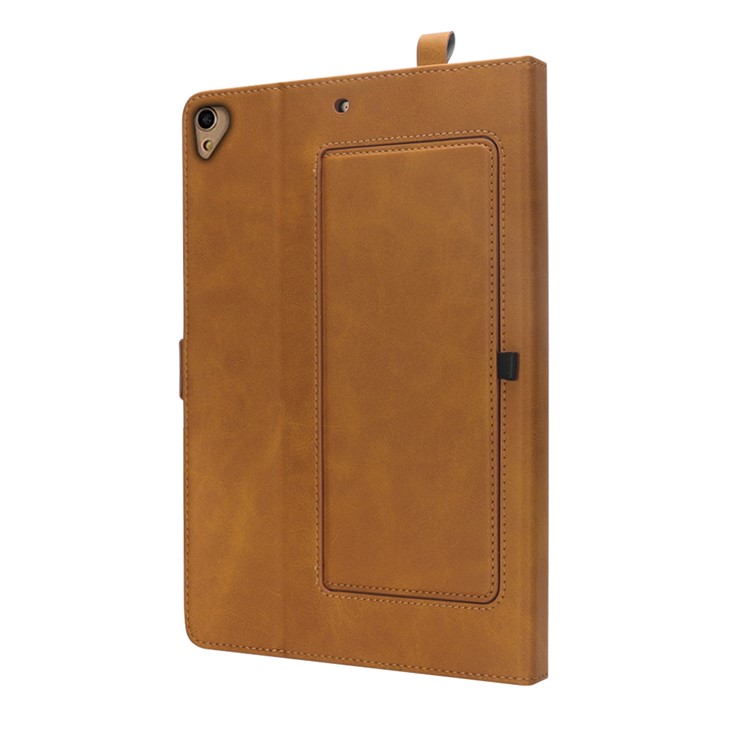 Flip Card Slots Stand Leather Tablet Shell for iPad Pro 12.9-inch (2017) / Pro 12.9-inch (2015) - Brown-6