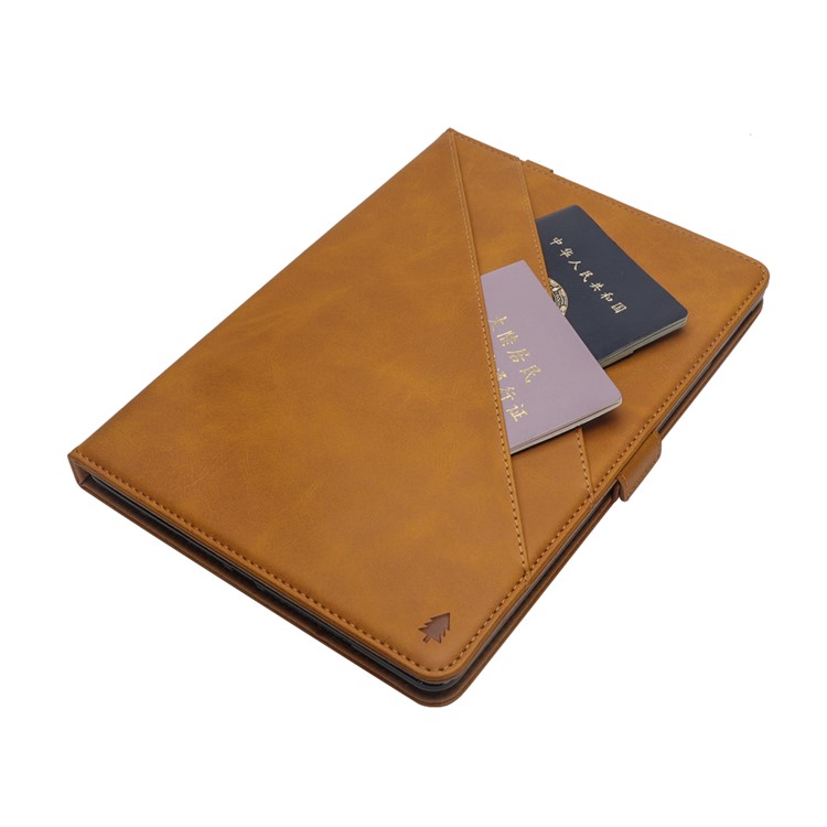 Flip Card Slots Stand Leather Tablet Shell for iPad Pro 12.9-inch (2017) / Pro 12.9-inch (2015) - Brown-7