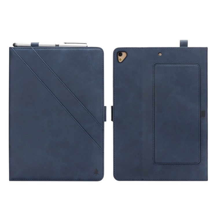 Flip Card Slots Stand Leather Tablet Casing for iPad Pro 12.9-inch (2017) / Pro 12.9-inch (2015) - Blue-11