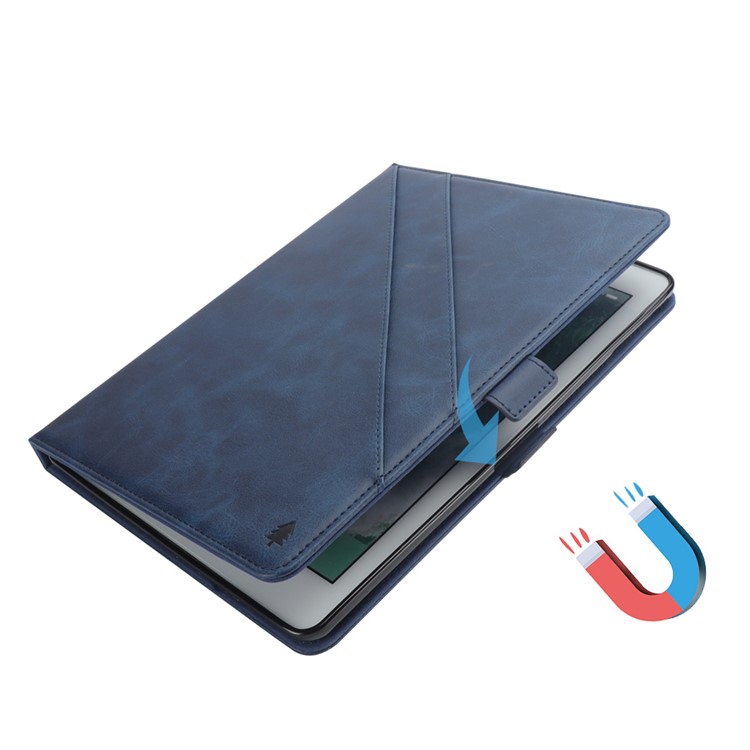 Flip Card Slots Stand Leather Tablet Casing for iPad Pro 12.9-inch (2017) / Pro 12.9-inch (2015) - Blue-12