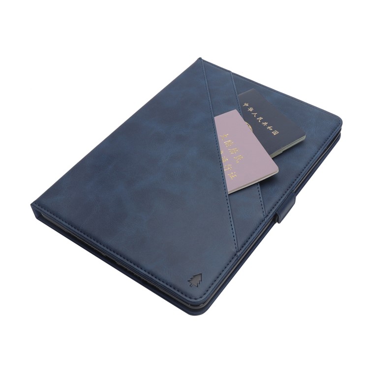 Flip Card Slots Stand Leather Tablet Casing for iPad Pro 12.9-inch (2017) / Pro 12.9-inch (2015) - Blue-7