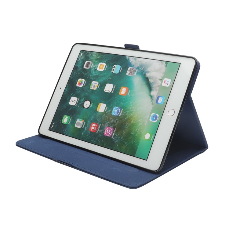 Flip Card Slots Stand Leather Tablet Casing for iPad Pro 12.9-inch (2017) / Pro 12.9-inch (2015) - Blue-8