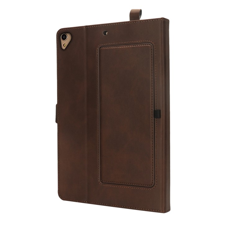 Slots De Cartão De Aleta Ficar Capa Protetora De Tablet De Couro Para Ipad Pro 12,9 Polegadas (2017) / Pro 12.9 Polegadas (2015) - Café-6