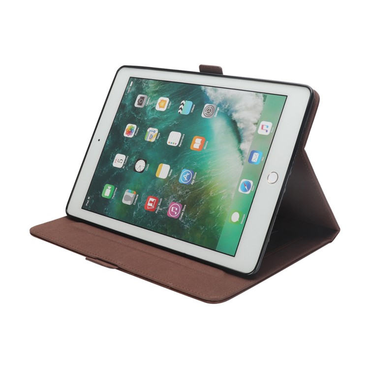 Slots De Cartão De Aleta Ficar Capa Protetora De Tablet De Couro Para Ipad Pro 12,9 Polegadas (2017) / Pro 12.9 Polegadas (2015) - Café-8