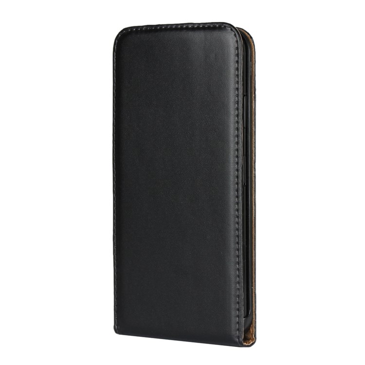 Vertical Flip Genuine Leather Mobile Phone Case for iPhone XS Max 6.5 inch - Black-12