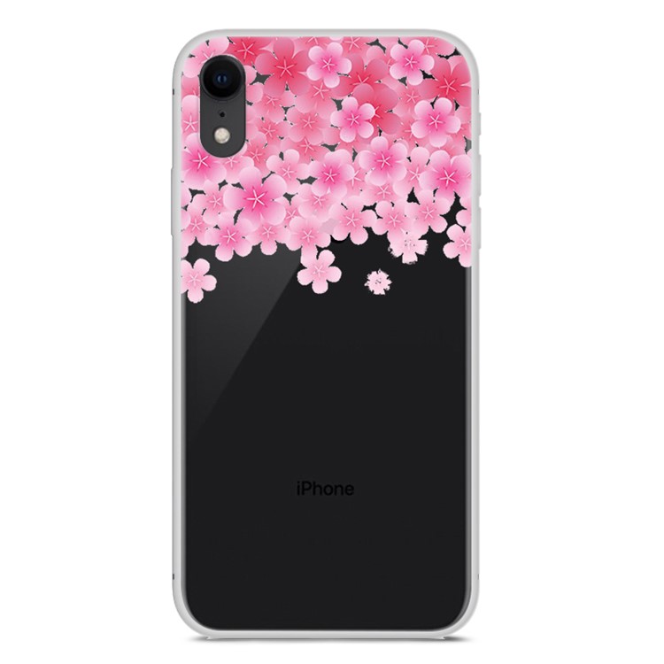 Шаблон для печати защитный мобильный корпус tpu для iphone xr 6.1 inch - розовый цветок